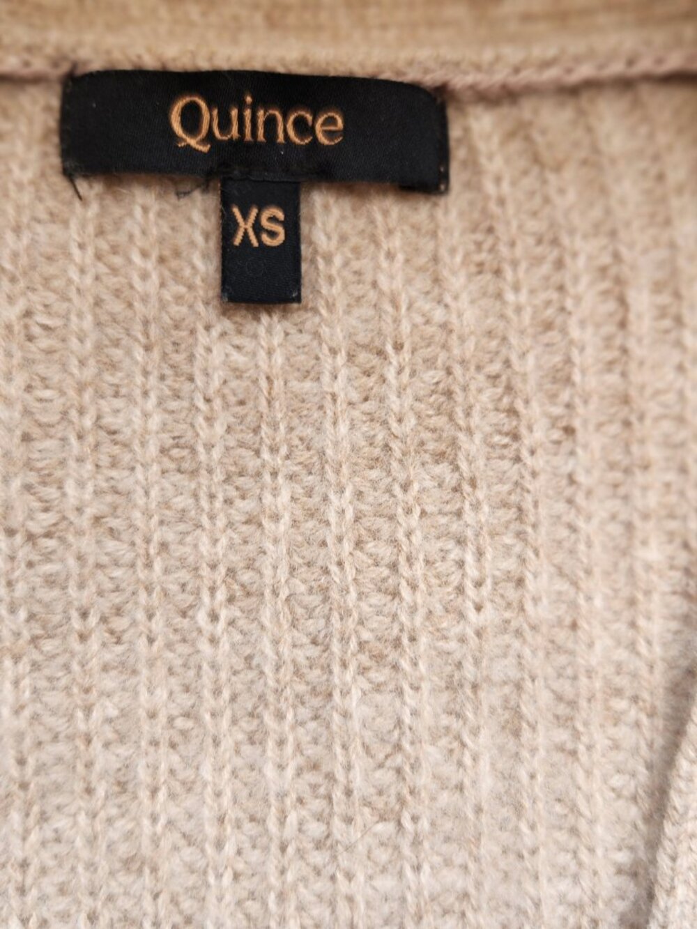 QUINCE Women Size XS Beige 100% Cashmere Button Down Oversized Cardigan Sweater - Picture 14 of 15